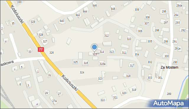 Ruda Łańcucka, Ruda Łańcucka, 315, mapa Ruda Łańcucka