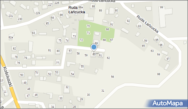 Ruda Łańcucka, Ruda Łańcucka, 60, mapa Ruda Łańcucka