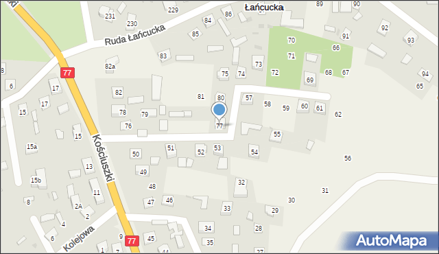 Ruda Łańcucka, Ruda Łańcucka, 77, mapa Ruda Łańcucka