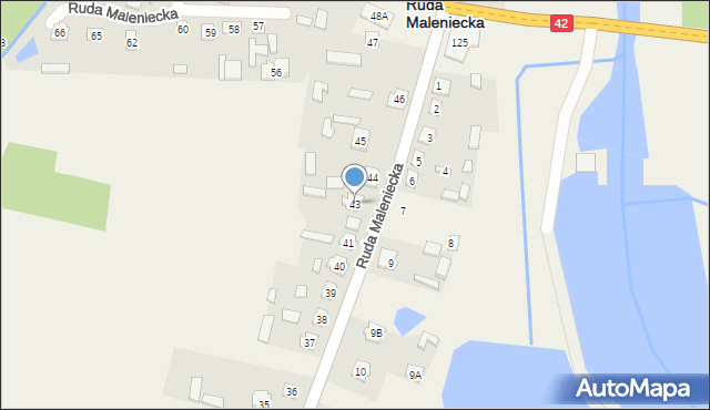 Ruda Maleniecka, Ruda Maleniecka, 43, mapa Ruda Maleniecka