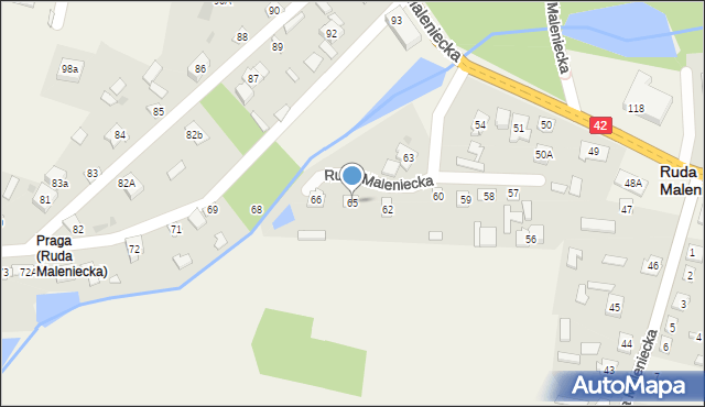 Ruda Maleniecka, Ruda Maleniecka, 65, mapa Ruda Maleniecka