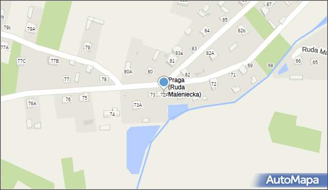 Ruda Maleniecka, Ruda Maleniecka, 72A, mapa Ruda Maleniecka