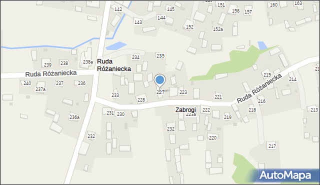 Ruda Różaniecka, Ruda Różaniecka, 227, mapa Ruda Różaniecka