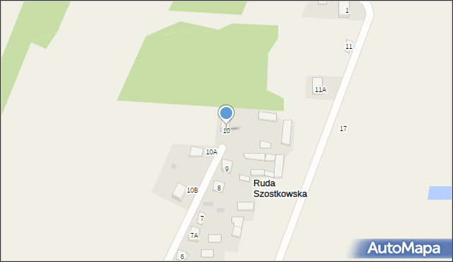 Ruda Szostkowska, Ruda Szostkowska, 10, mapa Ruda Szostkowska