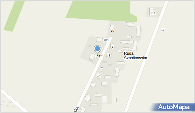 Ruda Szostkowska, Ruda Szostkowska, 10B, mapa Ruda Szostkowska