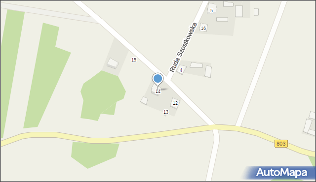 Ruda Szostkowska, Ruda Szostkowska, 14, mapa Ruda Szostkowska