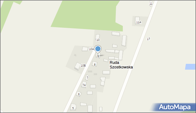 Ruda Szostkowska, Ruda Szostkowska, 9, mapa Ruda Szostkowska