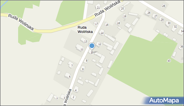 Ruda Wolińska, Ruda Wolińska, 10, mapa Ruda Wolińska