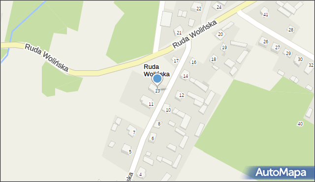 Ruda Wolińska, Ruda Wolińska, 13, mapa Ruda Wolińska