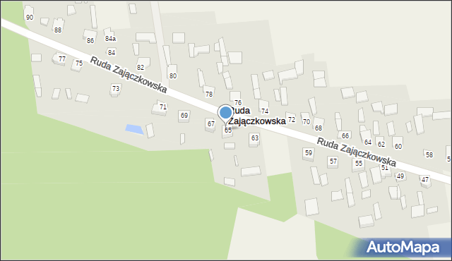 Ruda Zajączkowska, Ruda Zajączkowska, 65a, mapa Ruda Zajączkowska