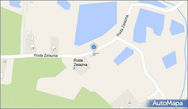 Ruda Żelazna, Ruda Żelazna, 20, mapa Ruda Żelazna