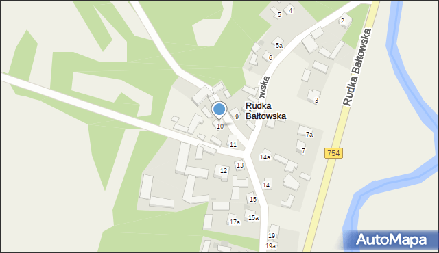 Rudka Bałtowska, Rudka Bałtowska, 10, mapa Rudka Bałtowska