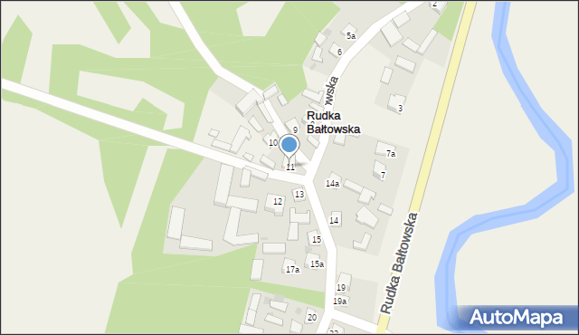 Rudka Bałtowska, Rudka Bałtowska, 11, mapa Rudka Bałtowska