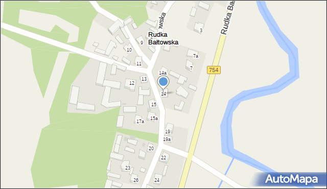 Rudka Bałtowska, Rudka Bałtowska, 14, mapa Rudka Bałtowska