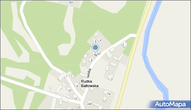 Rudka Bałtowska, Rudka Bałtowska, 5a, mapa Rudka Bałtowska