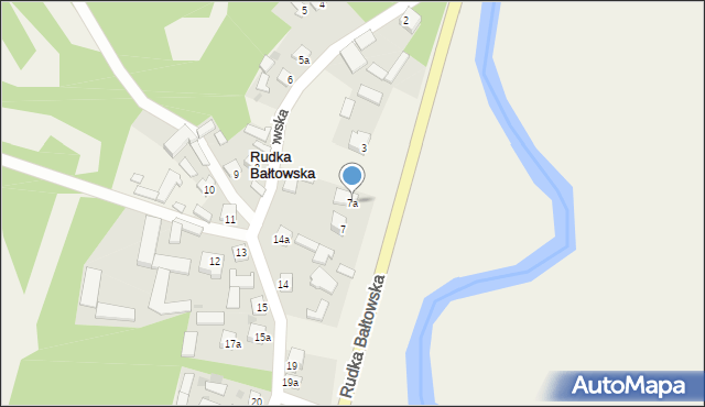 Rudka Bałtowska, Rudka Bałtowska, 7a, mapa Rudka Bałtowska