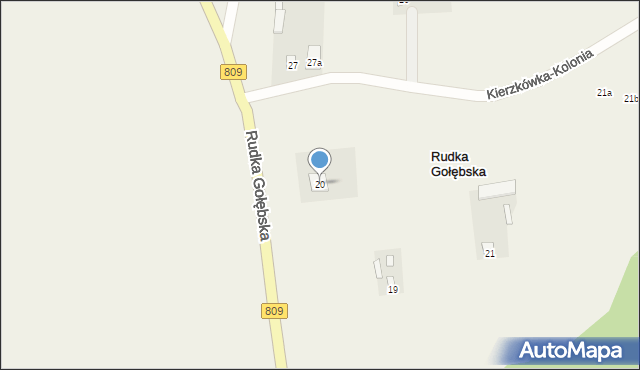 Rudka Gołębska, Rudka Gołębska, 20, mapa Rudka Gołębska