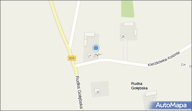 Rudka Gołębska, Rudka Gołębska, 27a, mapa Rudka Gołębska