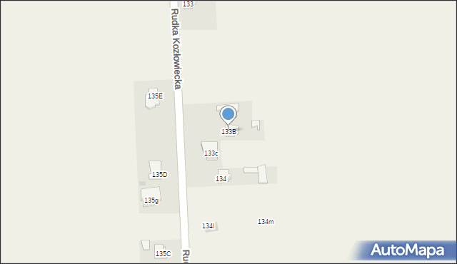 Rudka Kozłowiecka, Rudka Kozłowiecka, 133B, mapa Rudka Kozłowiecka