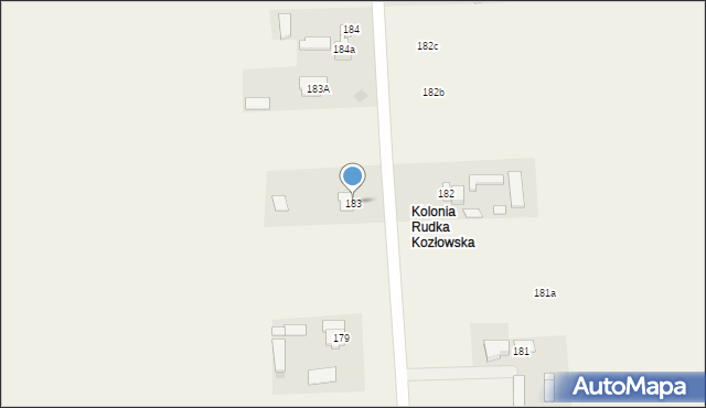 Rudka Kozłowiecka, Rudka Kozłowiecka, 183, mapa Rudka Kozłowiecka