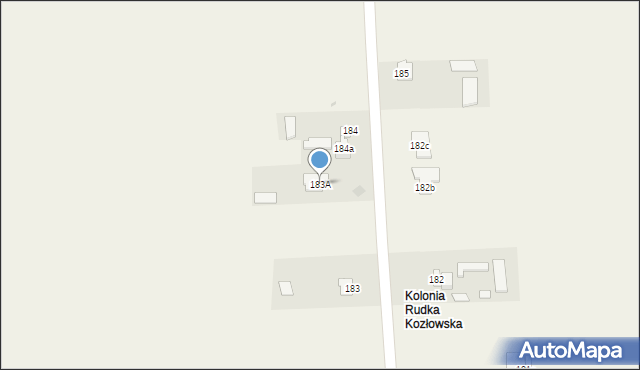 Rudka Kozłowiecka, Rudka Kozłowiecka, 183A, mapa Rudka Kozłowiecka