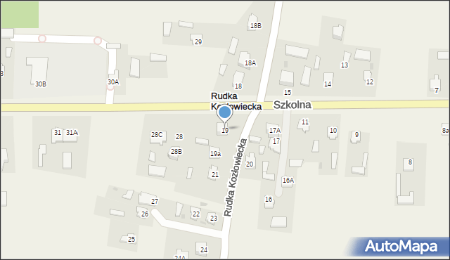 Rudka Kozłowiecka, Rudka Kozłowiecka, 19, mapa Rudka Kozłowiecka