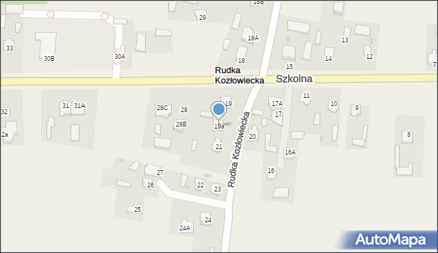 Rudka Kozłowiecka, Rudka Kozłowiecka, 19a, mapa Rudka Kozłowiecka