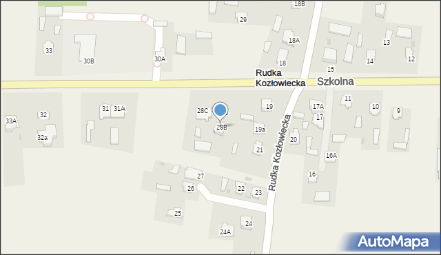 Rudka Kozłowiecka, Rudka Kozłowiecka, 28B, mapa Rudka Kozłowiecka