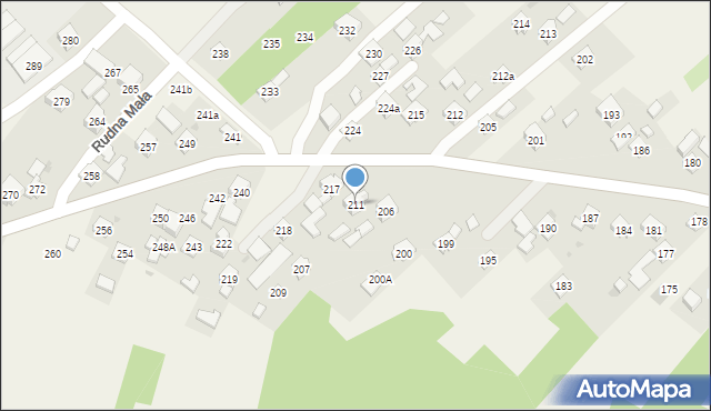 Rudna Mała, Rudna Mała, 211, mapa Rudna Mała