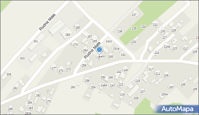 Rudna Mała, Rudna Mała, 257, mapa Rudna Mała