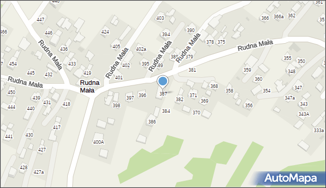 Rudna Mała, Rudna Mała, 387, mapa Rudna Mała