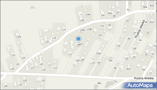 Rudna Wielka, Rudna Wielka, 105, mapa Rudna Wielka