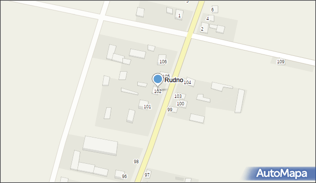 Rudno, Rudno Pierwsze, 102, mapa Rudno