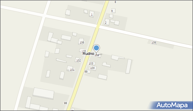 Rudno, Rudno Pierwsze, 104, mapa Rudno