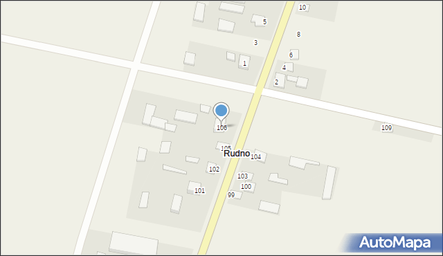 Rudno, Rudno Pierwsze, 106, mapa Rudno