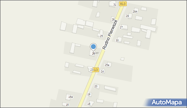 Rudno, Rudno Pierwsze, 26, mapa Rudno