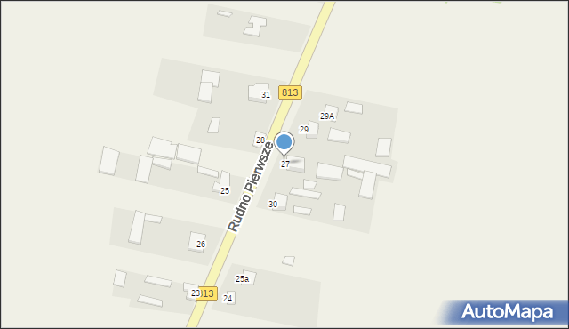 Rudno, Rudno Pierwsze, 27, mapa Rudno
