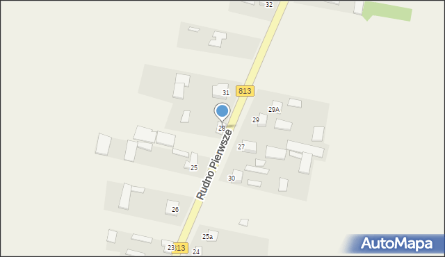 Rudno, Rudno Pierwsze, 28, mapa Rudno