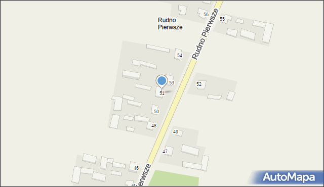 Rudno, Rudno Pierwsze, 51, mapa Rudno