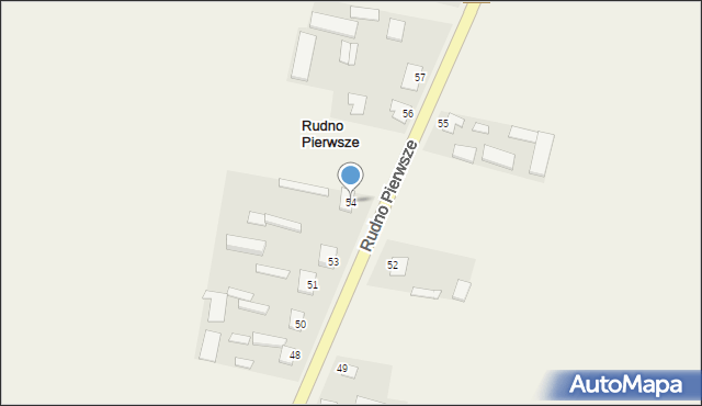 Rudno, Rudno Pierwsze, 54, mapa Rudno