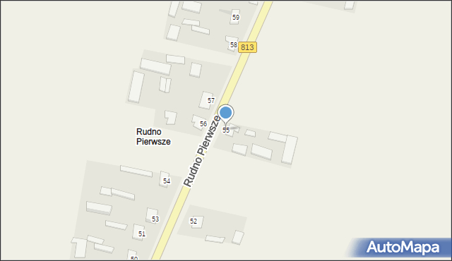 Rudno, Rudno Pierwsze, 55, mapa Rudno