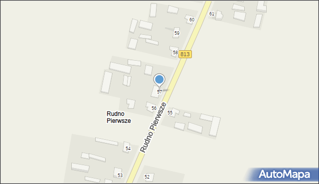 Rudno, Rudno Pierwsze, 57, mapa Rudno