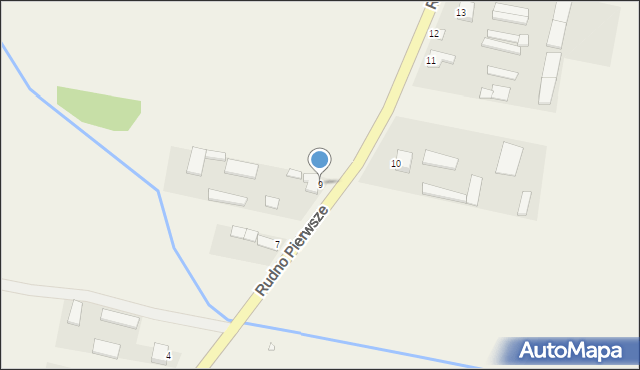 Rudno, Rudno Pierwsze, 9, mapa Rudno
