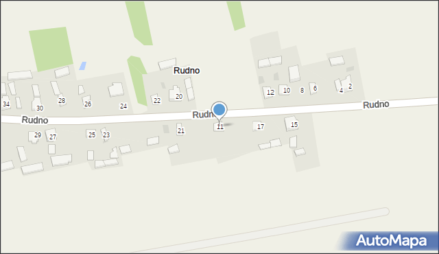 Rudno, Rudno, 11, mapa Rudno