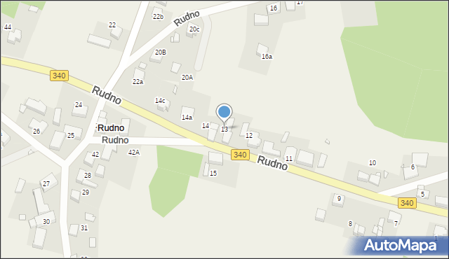 Rudno, Rudno, 13, mapa Rudno