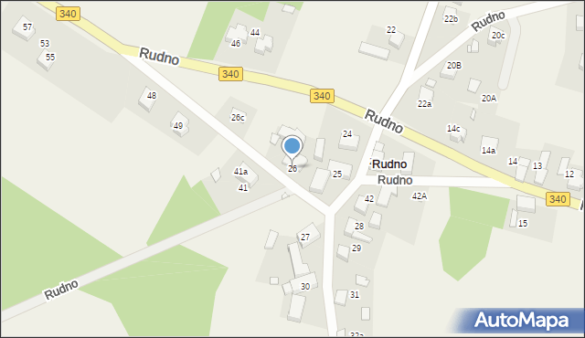 Rudno, Rudno, 26, mapa Rudno