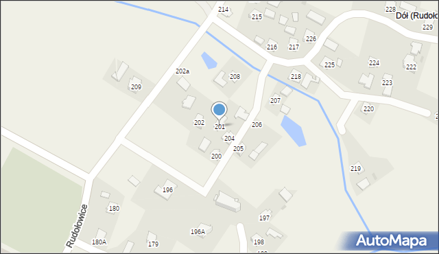 Rudołowice, Rudołowice, 201, mapa Rudołowice