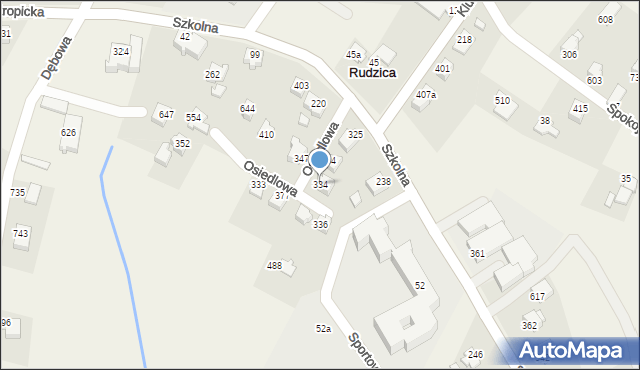 Rudzica, Rudzica, 334, mapa Rudzica