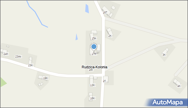 Rudzica, Rudzica, 17K, mapa Rudzica