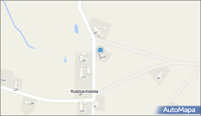 Rudzica, Rudzica, 2K, mapa Rudzica